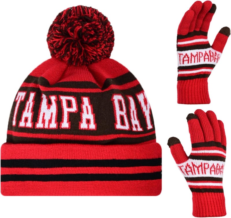 mtstaowe Vintage Classic Skull Cap Beanie Hat Cuffed Winter Hat Knit Comes with Warm Gloves Gifts for Men Women Fans - Image 1